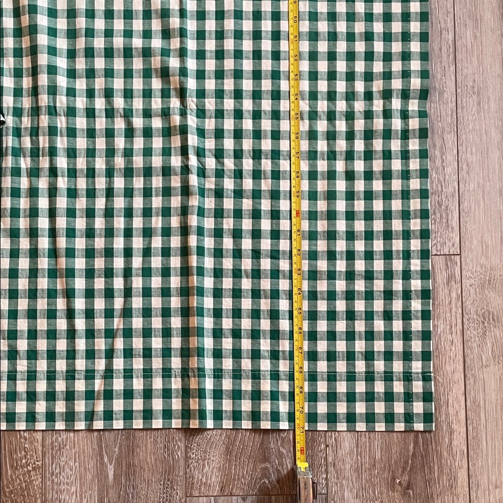 Country Curtains Green and White Gingham Curtain Panels (2) Made in USA - Picture 4 of 6